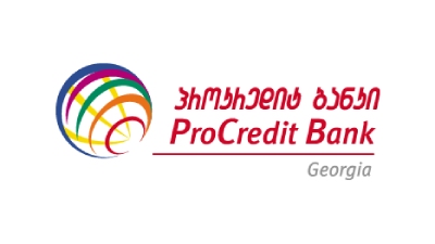A logo of the ProCredit bank, Georgia